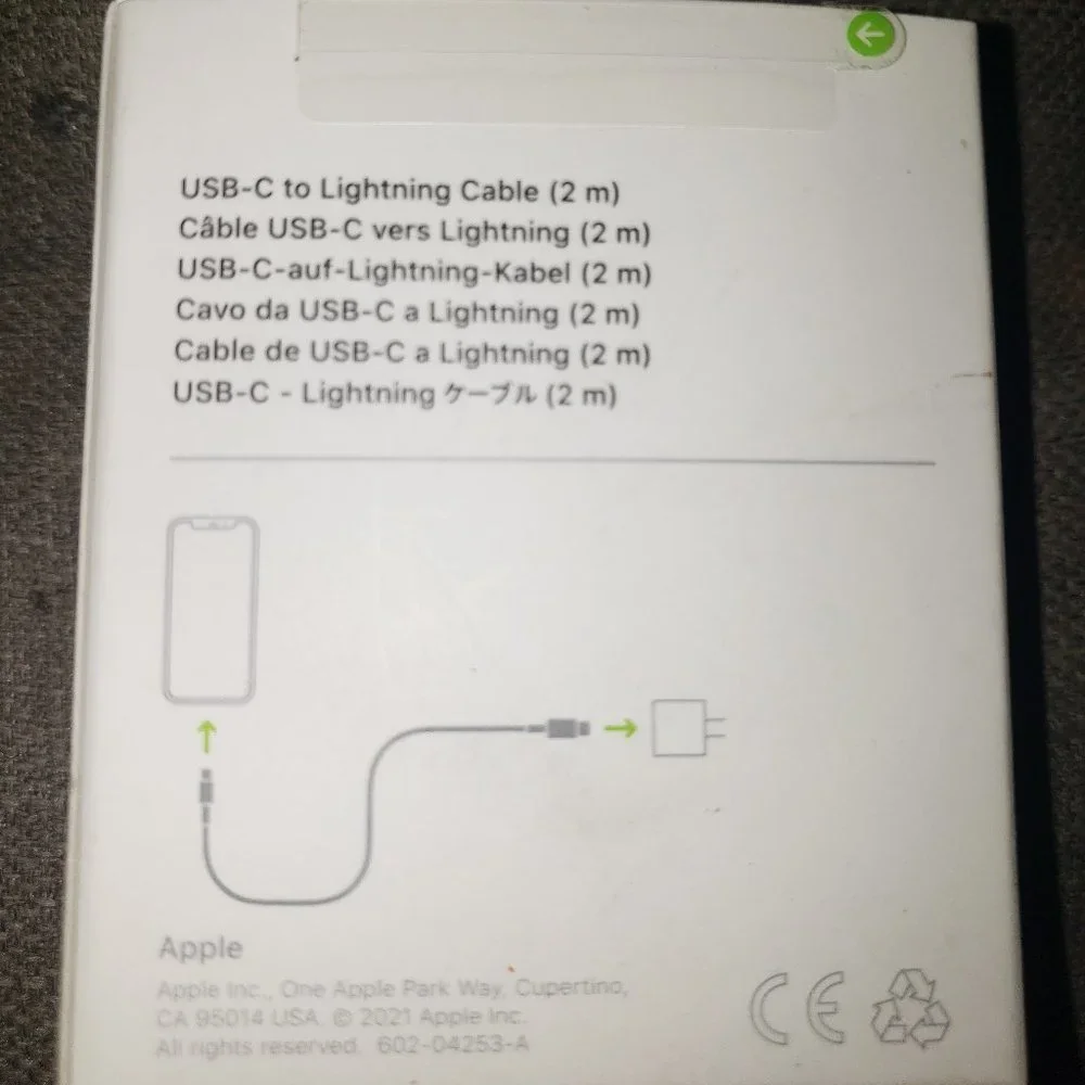 Apple USB C to Lightening Cord 2m